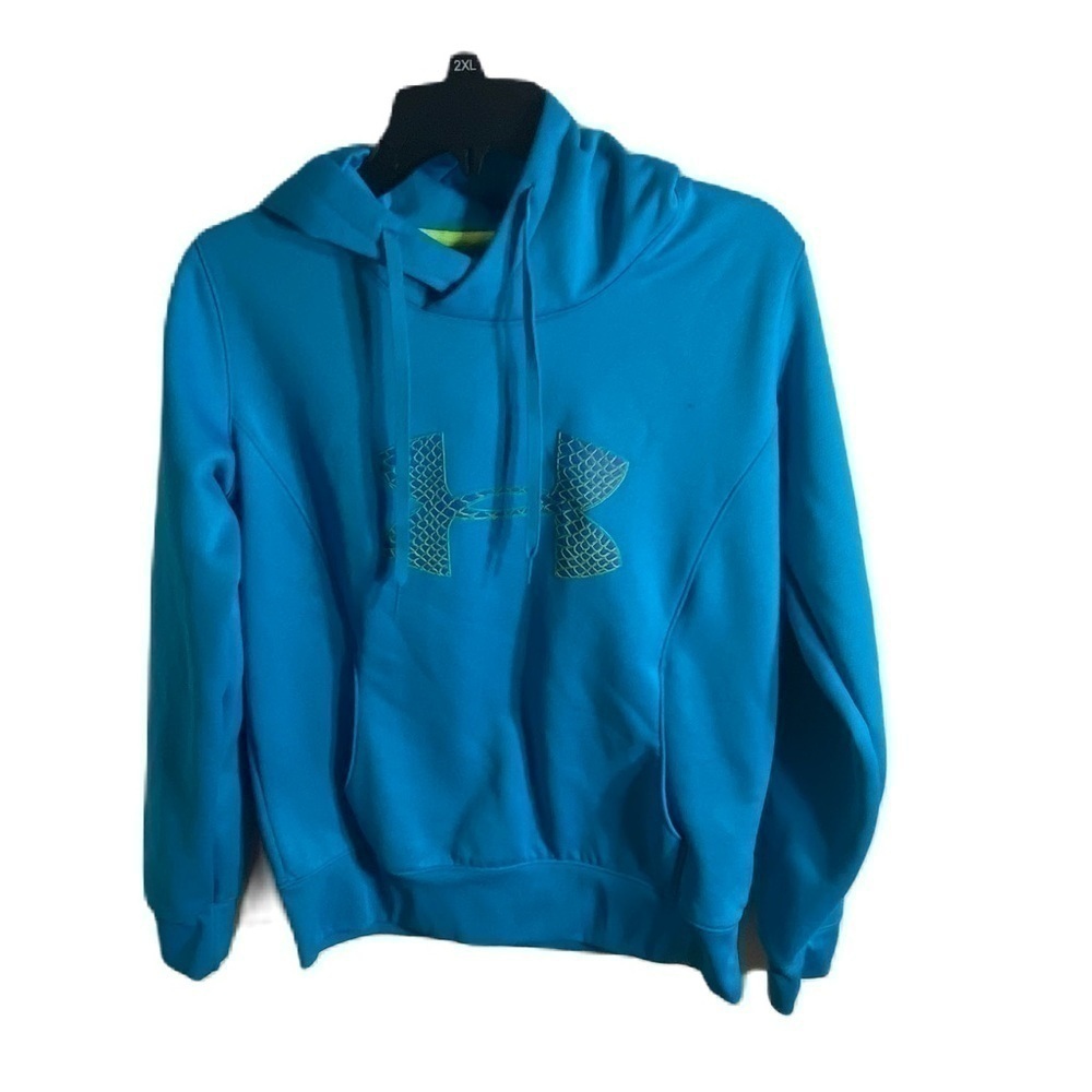 Under Armour Medium Blue Sweatshirt Women’s Green Bright Hooded Pullover